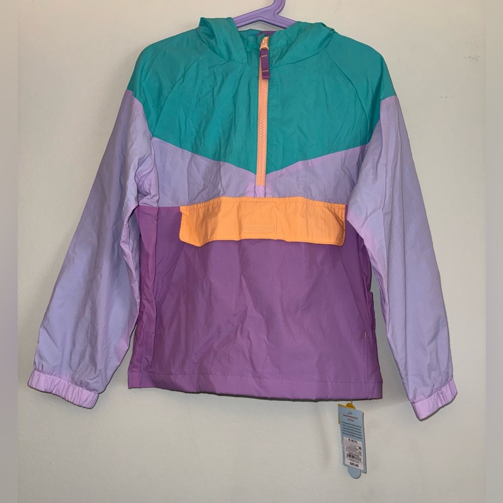 NWT CAT & JACK girls windbreaker jacket Sz S 6/7 ✨ - Picture 4 of 5